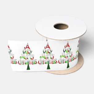 Very Merry Christmas Tree Satin Ribbon