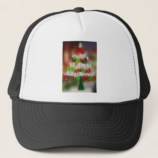 very merry christmas trucker hat (Front)