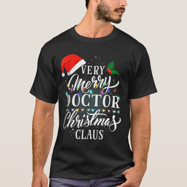 Very Merry Doctor Christmas Claus Pajamas  T-Shirt (Front)