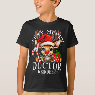 Very Merry Doctor Reindeer Matching Christmas  T-Shirt