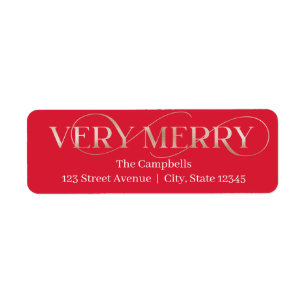 Very Merry EDITABLE COLOR Holiday Address Label