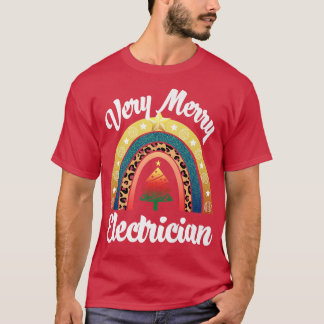 Very Merry Electrician Rainbow Funny Women Profess T-Shirt