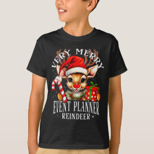 Very Merry Event Planner Reindeer Matching Christm T-Shirt