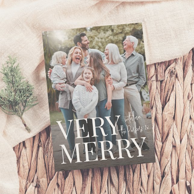 Very Merry Family Photo Modern Christmas Holiday (Creator Uploaded)