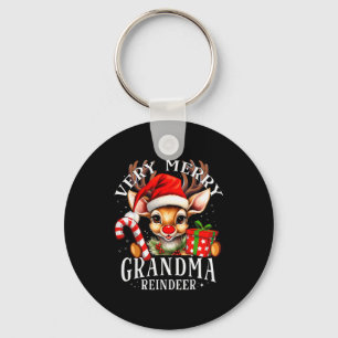 Very Merry Grandma Reindeer Matching Christmas  Key Ring
