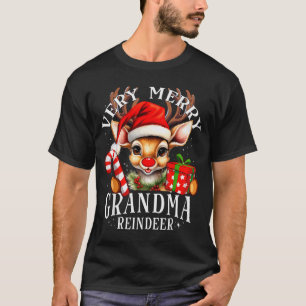 Very Merry Grandma Reindeer Matching Christmas  T-Shirt