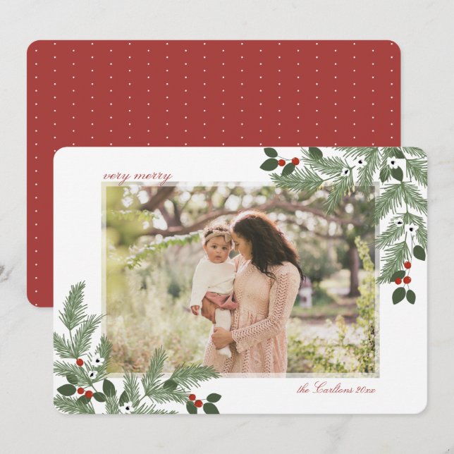 Very Merry Holiday Photo Card (Front/Back)