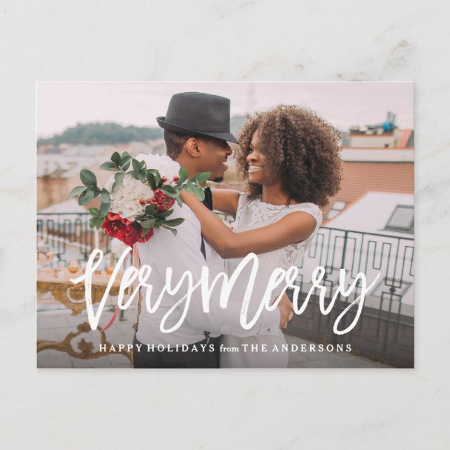 Very Merry Holiday Postcard (Front)