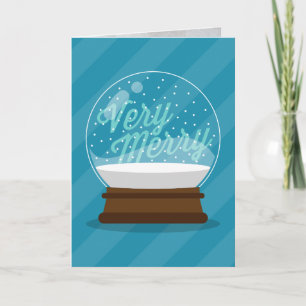 VERY MERRY   Holiday Snow Globe Card