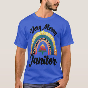 Very Merry Janitor Rainbow Funny Women Profession  T-Shirt