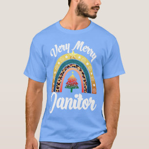 Very Merry Janitor Rainbow Funny Women Profession T-Shirt