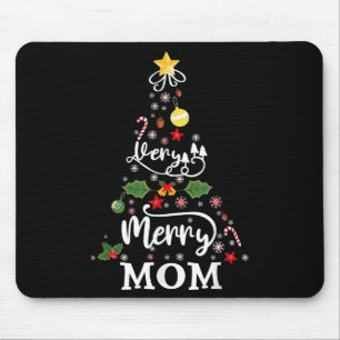 Very Merry Mum Christmas Tree Ornament Lights Xmas Mouse Mat