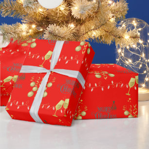 Very Merry on Candy Apple Red Christmas Wrapping Paper