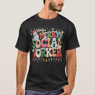 Very Merry Social Worker Xmas Christmas Holiday T-Shirt