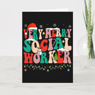 Very Merry Social Worker Xmas Cool Christmas Socia Card