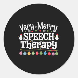 Very Merry Speech Therapy Christmas Speech Therapi Classic Round Sticker