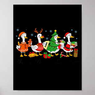 Very Merry Teacher Christmas Funny Goose Silly Hol Poster