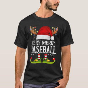 Very Merry X Mas Baseball Matching Christmas T-Shirt