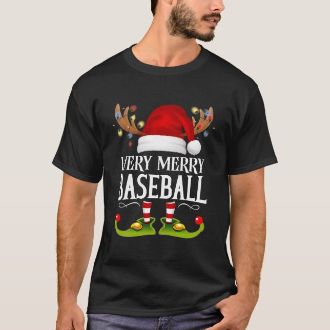 Very Merry X-Mas Baseball T-Shirt (Front)