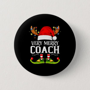 Very Merry X-mas Coach Matching Christmas  6 Cm Round Badge