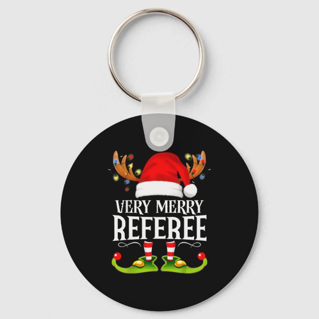 Very Merry X-mas Referee Matching Christmas  Key Ring (Front)