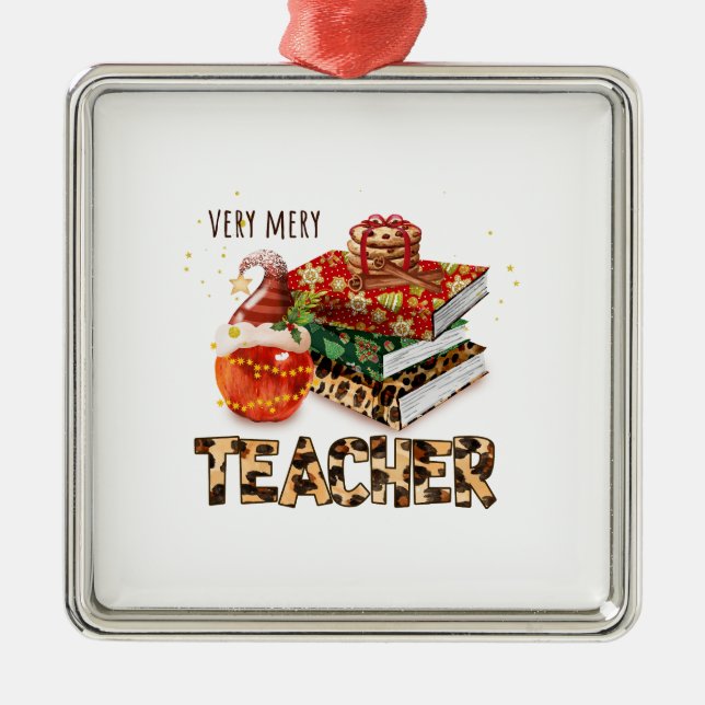Very Mery Teacher Metal Tree Decoration (Front)
