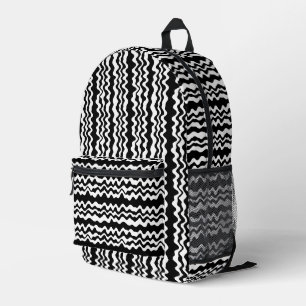 Very minimalist and simple flat and bold eclectic  printed backpack