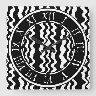 Very minimalist and simple flat and bold eclectic square wall clock