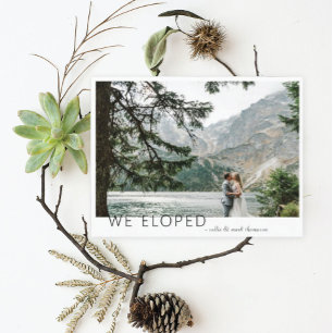 Very Modern Elopement Photo Announcement Postcard