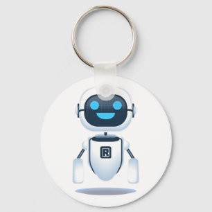 very modern robot design keychain