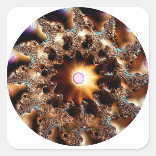 Very Much Manipulated Mandelbrot Fractal Square Sticker