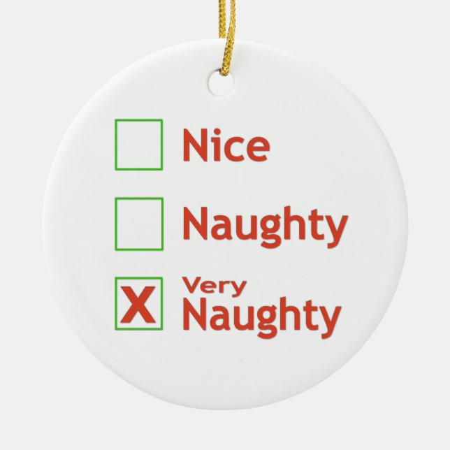 Very Naughty Ceramic Tree Decoration (Front)
