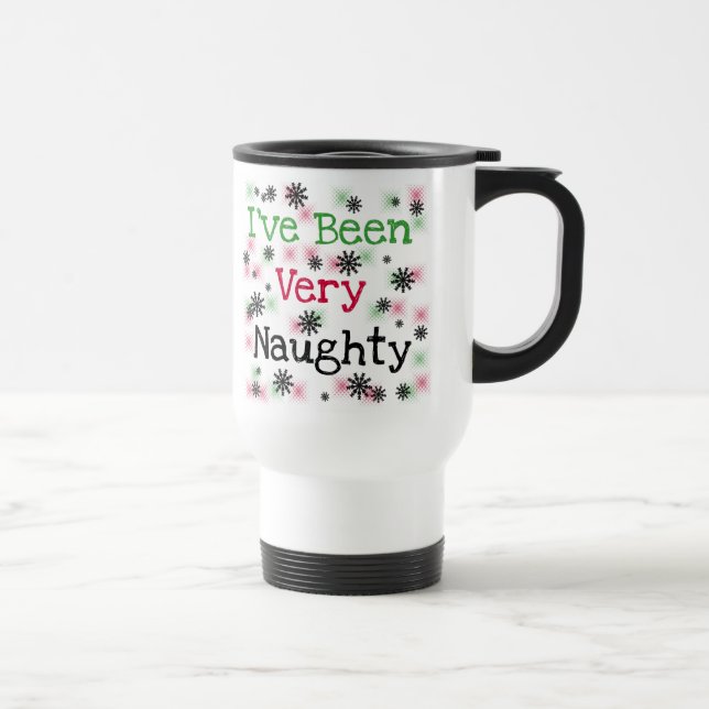 Very Naughty Christmas Holiday Humour Travel Mug (Right)