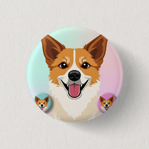 Very nice and cute dog design on 3 cm round badge