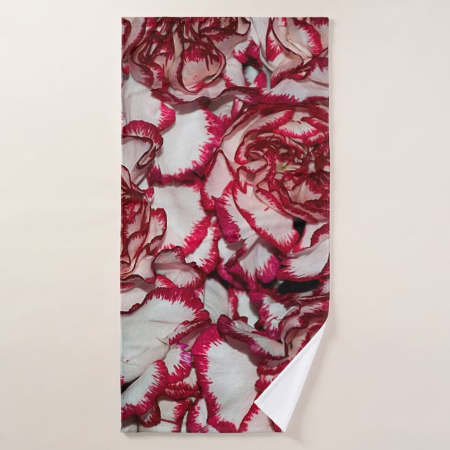 Very nice colourful carnation close up bath towel (Bath Towel)