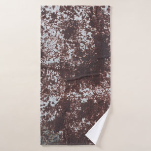 Very old rusted sheet iron. Textured metal surface Bath Towel