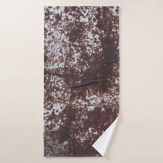 Very old rusted sheet iron. Textured metal surface Bath Towel (Bath Towel)