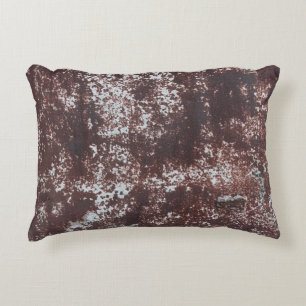 Very old rusted sheet iron. Textured metal surface Decorative Cushion