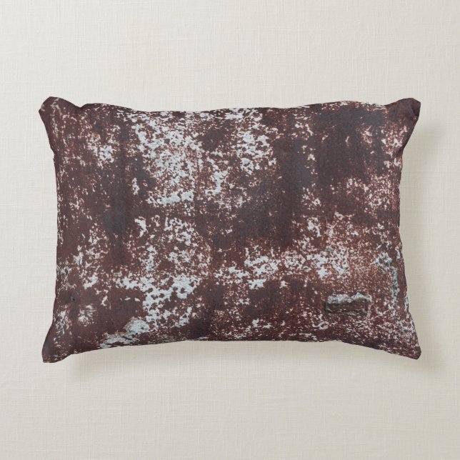 Very old rusted sheet iron. Textured metal surface Decorative Cushion (Front)