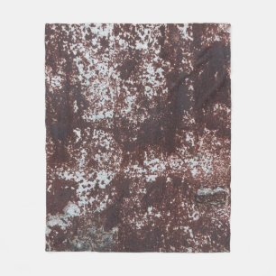 Very old rusted sheet iron. Textured metal surface Fleece Blanket