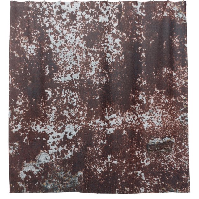 Very old rusted sheet iron. Textured metal surface Shower Curtain (Front)