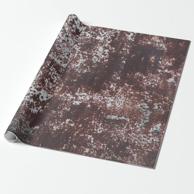 Very old rusted sheet iron. Textured metal surface Wrapping Paper (Unrolled)
