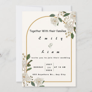 Very Pale Orange and Light Grayish Yellow Minimali Invitation
