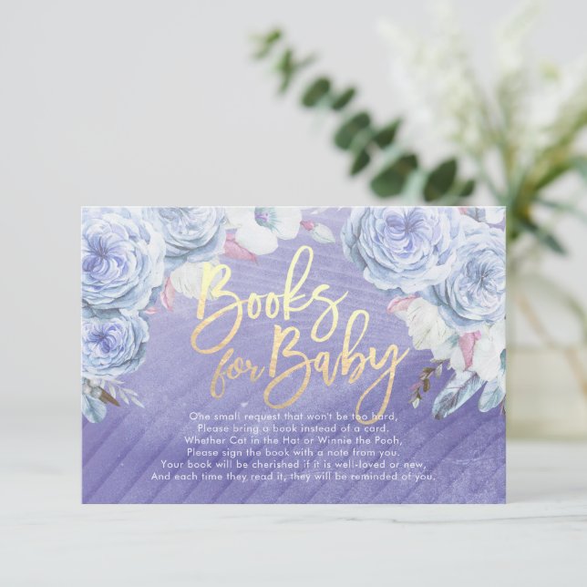 Very Peri Books for Baby / Bring a book Request Invitation (Standing Front)
