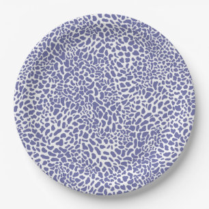 Very Peri Leopard Spot Pattern  Paper Plate