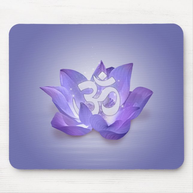 Very Peri Lotus and OM symbol Mouse Mat (Front)