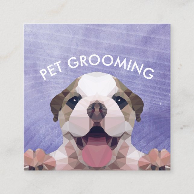 Very Peri Low Poly Dog Pet Care Grooming Bathing Appointment Card (Front)