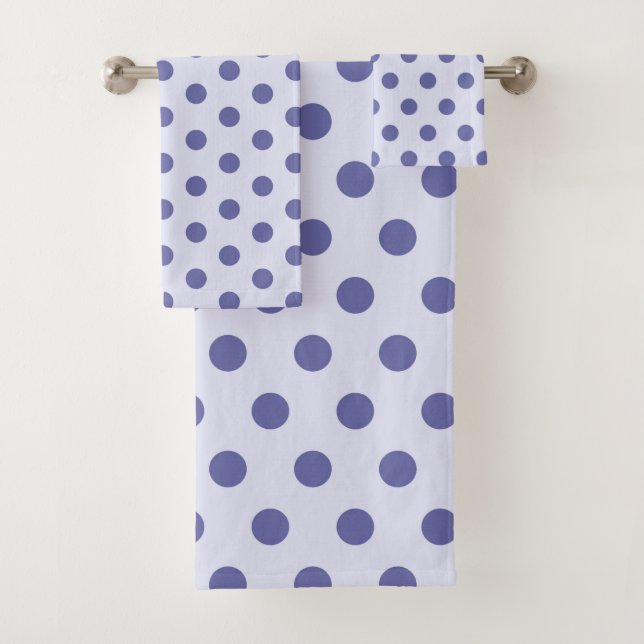 Very Peri Polka Dots Bath Towel Set (Insitu)