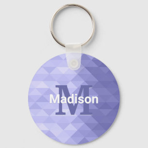 Very peri Purple triangle geometry square Monogram Key Ring