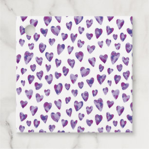 Very Peri Purple Watercolour Heart Favour Tags